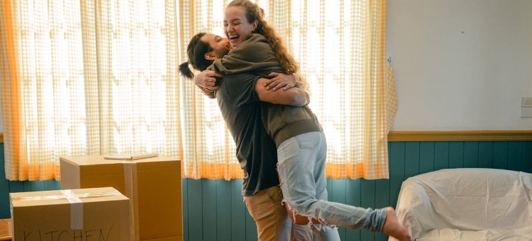 Moving Services 5 Happy couple that is celebrating their new start