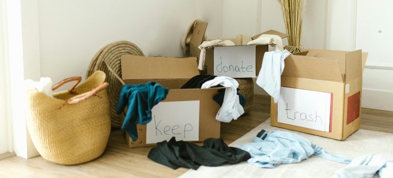 How To Plan A Long Distance Move To Cincinnati 1 boxes prepared to be donated, one of the tips on how to plan a long distance move