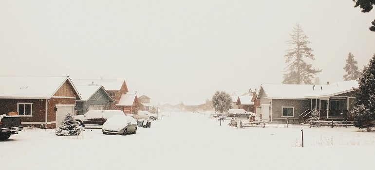 Hidden hazards of steep hills and icy streets during December moves 2 Neighborhood with steep hills and icy streets during December moves