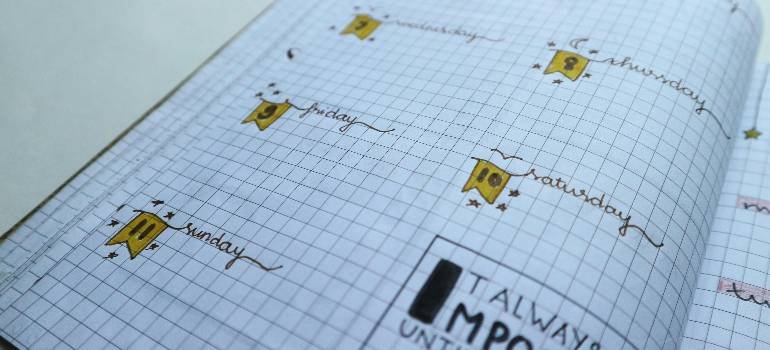 The ultimate guide for a spring move to Harrison OH 4 Planner showing weekly tasks for spring move to Harrison OH