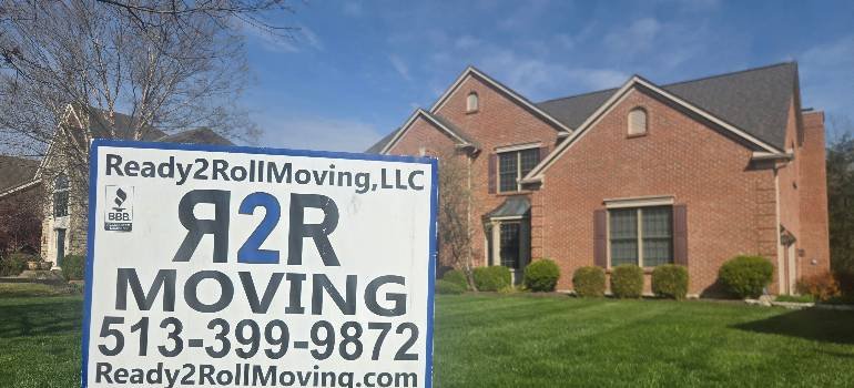 Moving from Blue Ash to Mason – trade an office-heavy suburb for bigger lots 2 Front yard sign for moving from Blue Ash to Mason